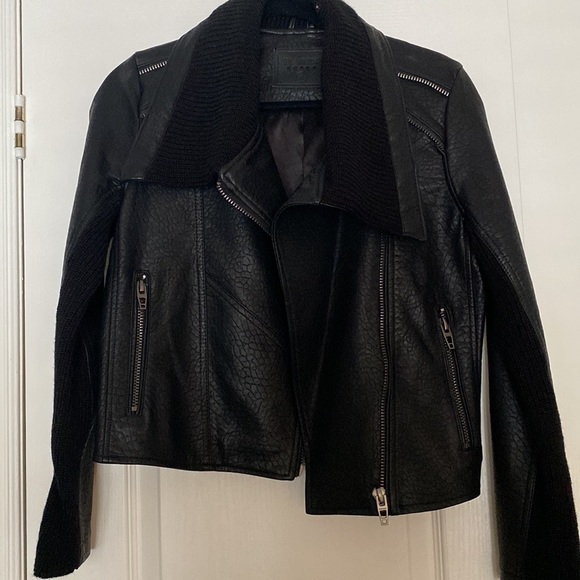 Black leather bomber - Picture 4 of 4